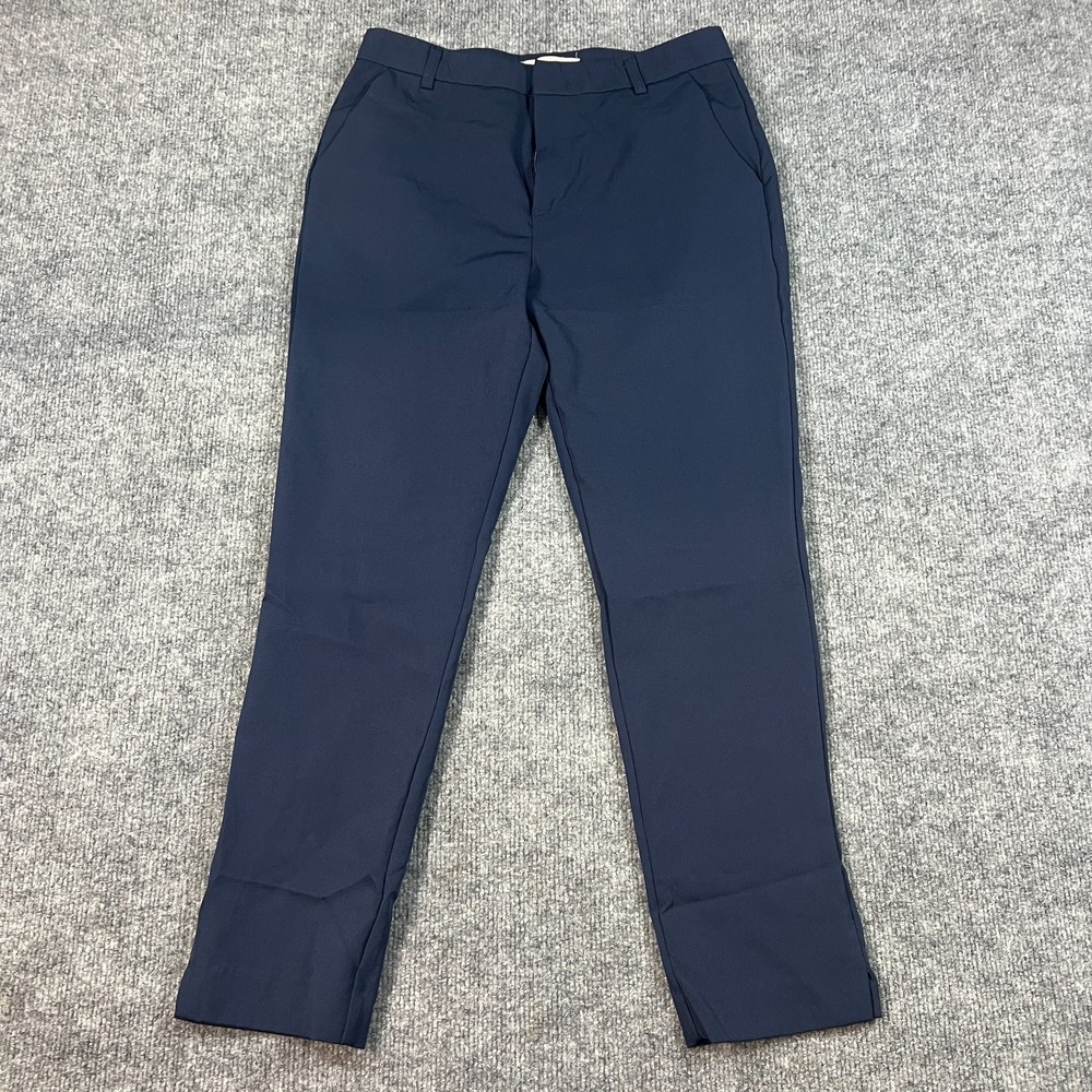 Active USA Chino Pants Women Small Navy Blue Flat Front Straight Leg Resort Wear